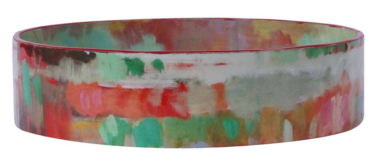 Buy in Bulk Wholesale Round Tray in MDF 6” Decorative with Enamel Work - Multicolored - Accessory Organizer/Home Essentials/Decor